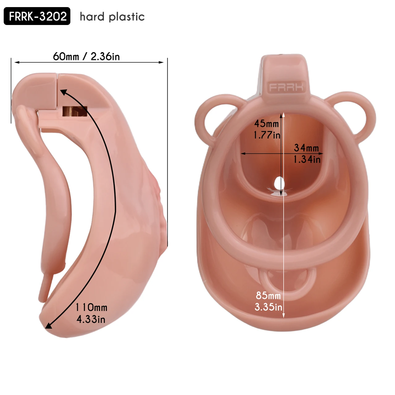 FRRK Full Cover Pussy Hole Plastic Chastity Cage with Strapon Elastic Belt in Gift Box Vagina Texture Cock Lock BDSM Sex Toys
