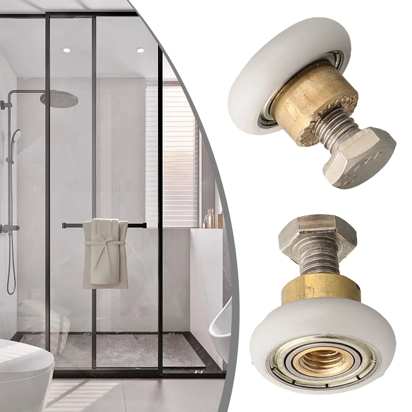 Shower Door Rollers Sliding Door Roller Shower Room Pulley Shower Room Rollers Sliding Door Pulley Roller Bearing Pu Roller Roller Shower Rooms Cabins Pulley Shower Room Roller /Runners/Wheels/Pulleys Diameter 20mm 23mm 25mm 27mm