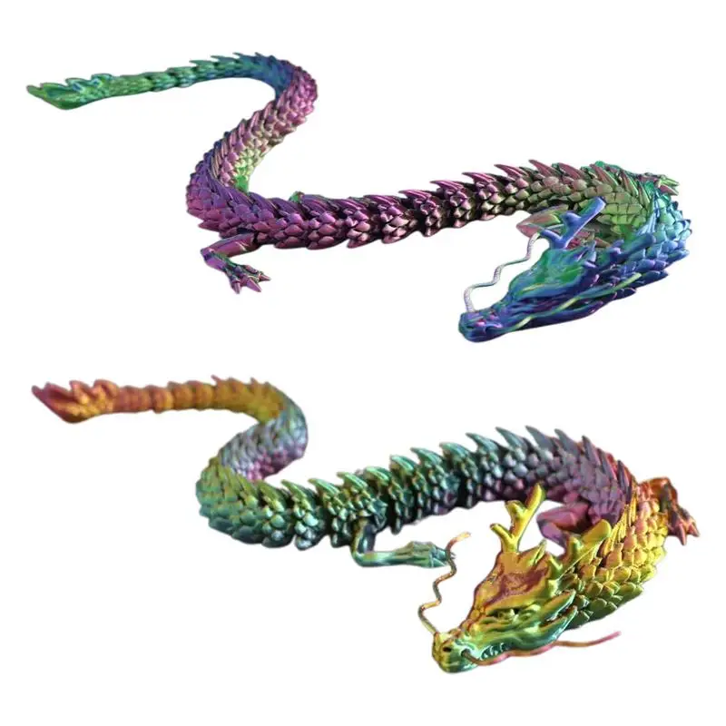 Vibrant Articulated 3D Printed Dragon Figure