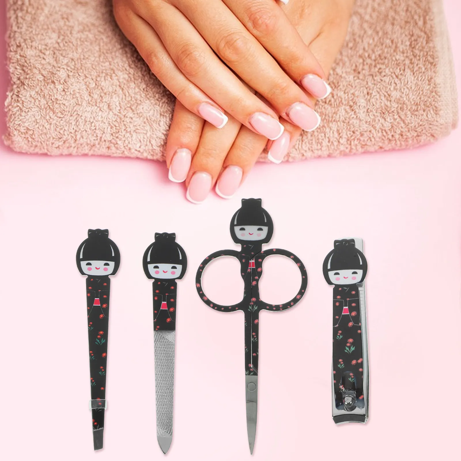 6종 스테인리스 스틸 손톱깎이 세트, 실용적인 가정용/여행용 네일 클리퍼 세트..