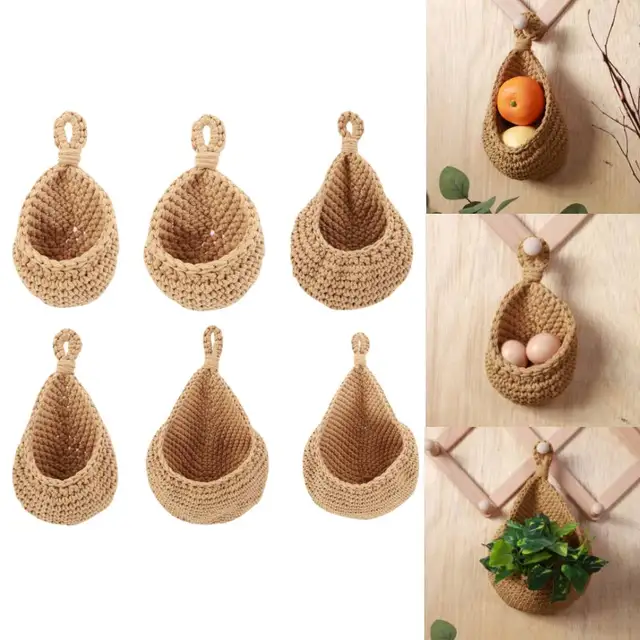 Függő Fali Zöldség Gyümölcskosarak Dekoráció Bohém Kézi Szőtt Falra Tartó Tároló Kosár Konyha Száraz Polc