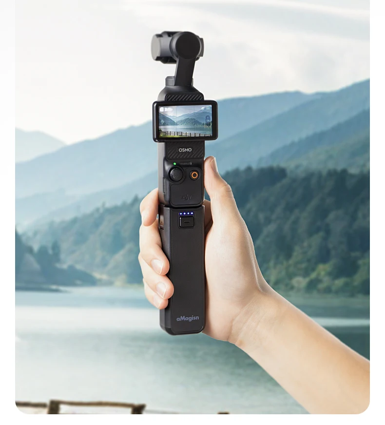 aMagisn Battery Handle for DJI Osmo Pocket3 4500mAh Handheld Charging Safe and S
