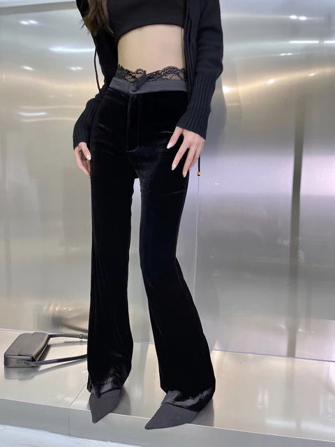 Pantalones de cintura alta para mujer, Tops holgados de talla grande con  lazo de Color sólido, Tops de oficina, moda 2020 - AliExpress
