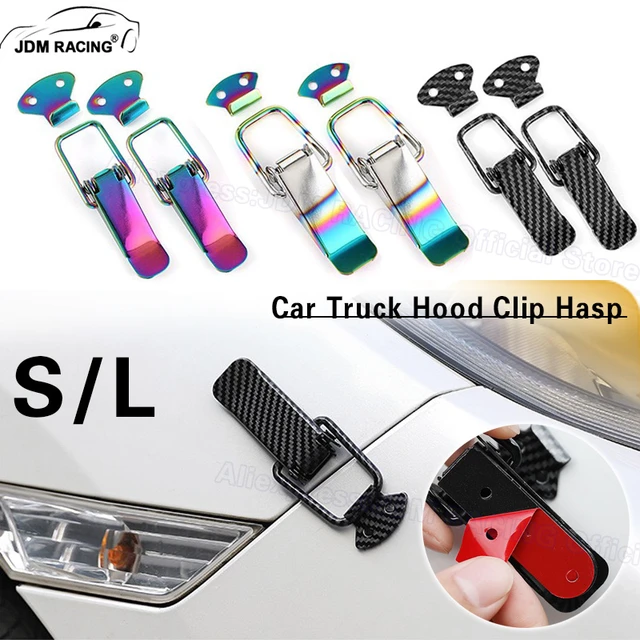 x2 Fixed Buckle Lock Clip Kit Car Truck Hood Clip Hasp Quick Release  Fasteners Lock Clip for Racing Car Bumper Security Hook - AliExpress