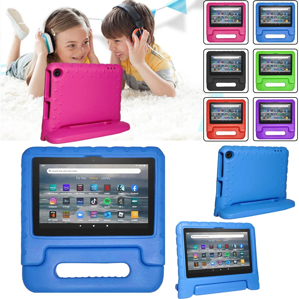 Per Amazon Fire 8 2020 /Fire 7 12Th Gen /Fire 7 5Th 7Th 9Th Tablet Childs Eva Case Anti-Caduta Tablet Stand Cover Per Hd 8 6Th 7Th