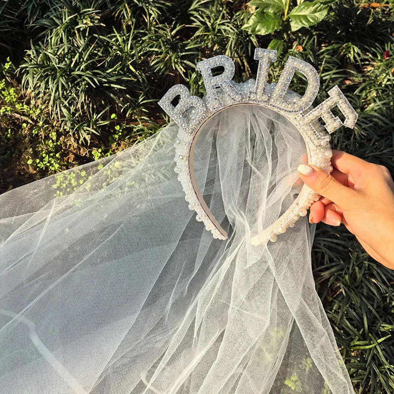 Fascia per Capelli con Perle da Sposa, Accessori per Capelli, Copricapo per Donne e Ragazze, per Matrimoni, Feste, Cerimonie - immagine 6