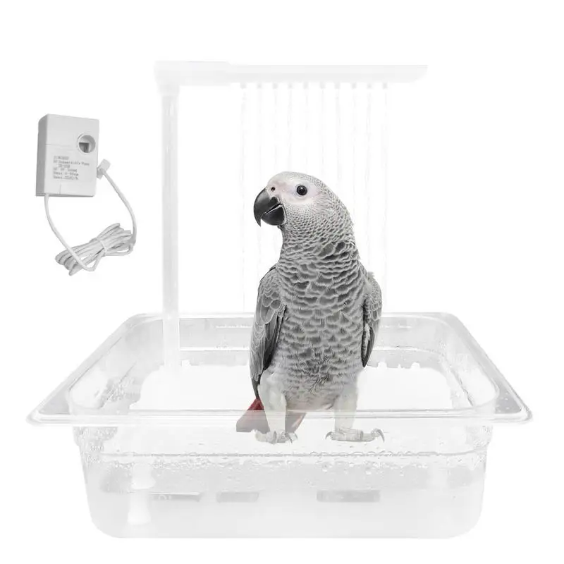 Parrot Bathtub Automatic Bird Bath Shower Circulating Faucet For Medium Birds African Grey Amazon Conure Parakeet Cockatiel