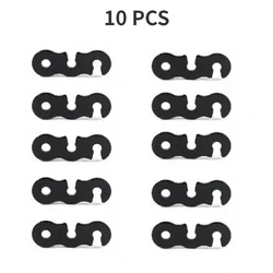 10-Pack Adjustable Tent Cord Tensioner Kit (Black 10Pcs)