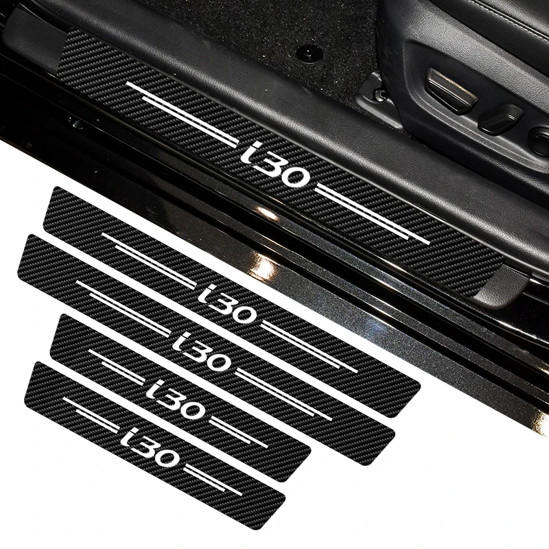 Car Door Threshold Scuff Plate Carbon Fiber Sill Protector Stickers For