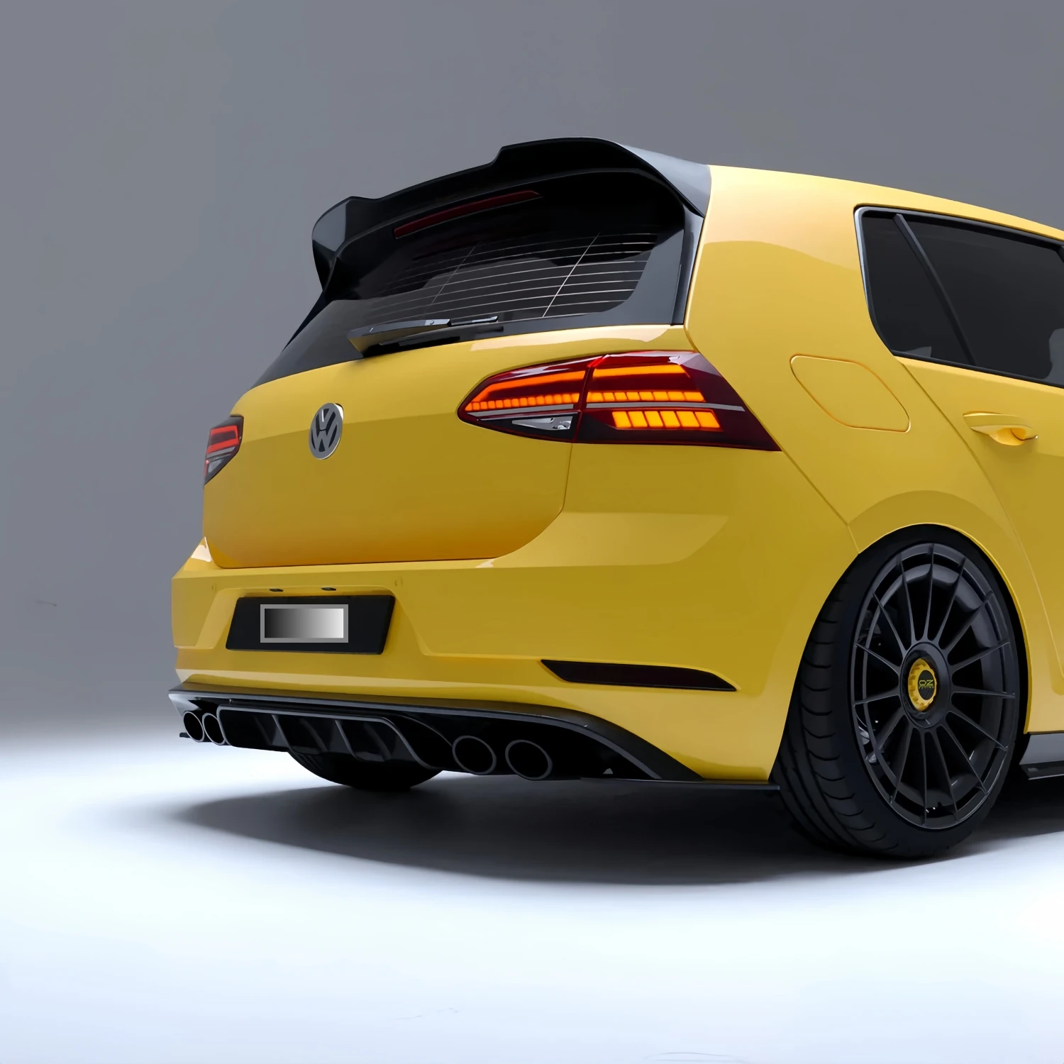 Gloss Black Oettinger Style Rear Roof Spoiler Wings View 2