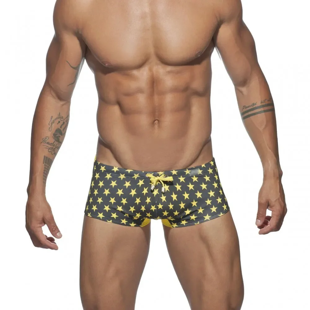 Sexy Push Up Swimwear Men Star Low Rise Swimming Boxer Briefs Beach Short Surf Beach Jammer Surfing Trunks Wear Swimsuit