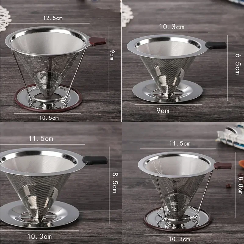 

Dripper Cup Stainless Steel Double Tools Reusable Funnel Durable Layer s Coffee Brew Filter