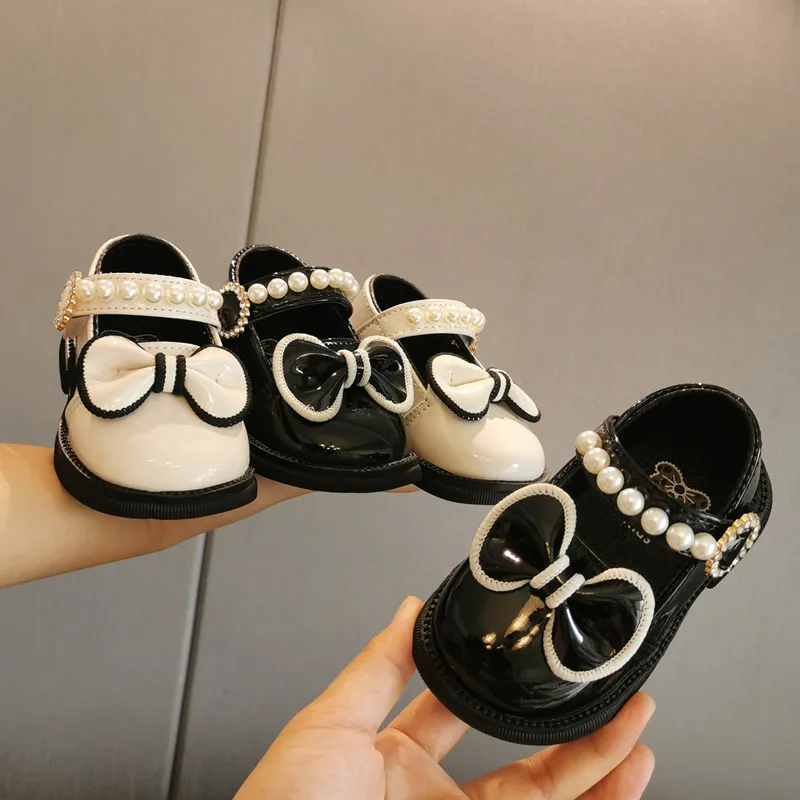 Zapatos Ni&ntilde;a 0-3-year Old Baby Walking Shoe Soft Sole Leather Shoes Dress for Girls Pearl Mary Jane Shoe Lolita Shoes Kids