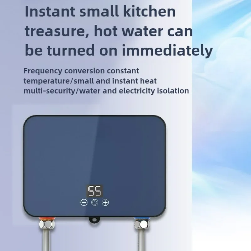 เครื่องทำน้ำอุ่นทันที 220V เครื่องทำความร้อนไฟฟ้าแบบพกพาสำหรับห้องน้ำฝักบัวน้ำร้อนและเครื่องทำความร้อนในครัวบ้าน 1