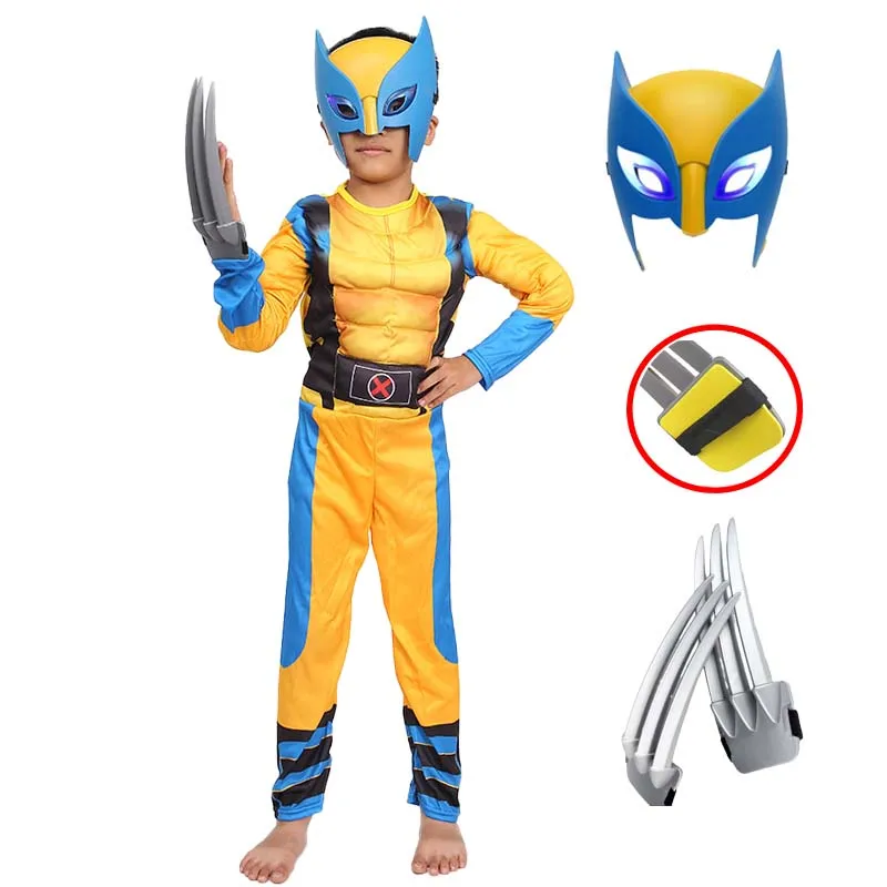 Wolverine Cosplay Costume Luxury Jumpsuit Movie Super hero Role Play Mask Bodysuit Wolf Claw Halloween Christmas Fantasy Set