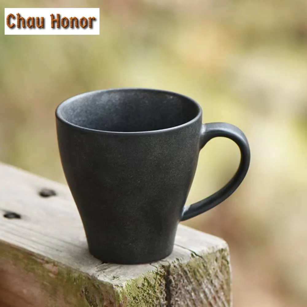 220ml Wabi-sabi Style Ceramic Mug Japanese Milk Cup Crude Pottery Tea Cup Retro Coffee Mug Household Water Jug Teaset Drinkware