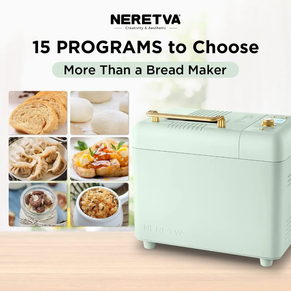 Used, Excellent Neretva 2lb Bread Maker Machine 20-in-1 Automatic, Stainless