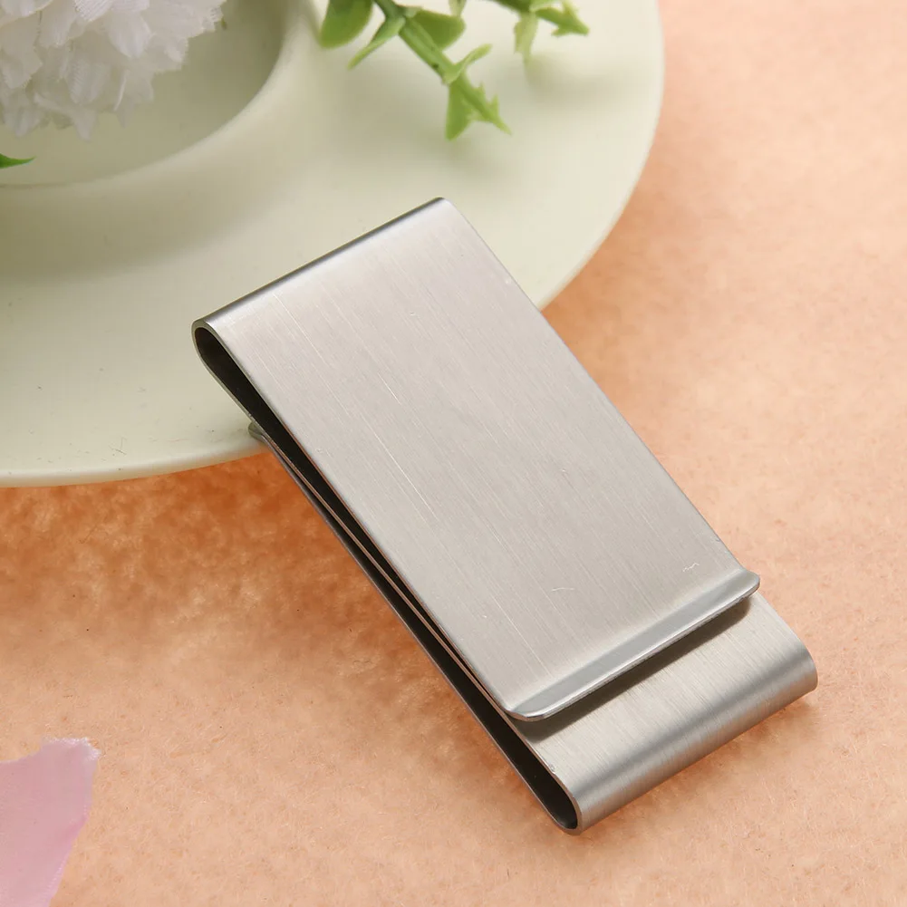 Stainless Steel Money Clip Credit Card Holder for Card Book Portable Unisex