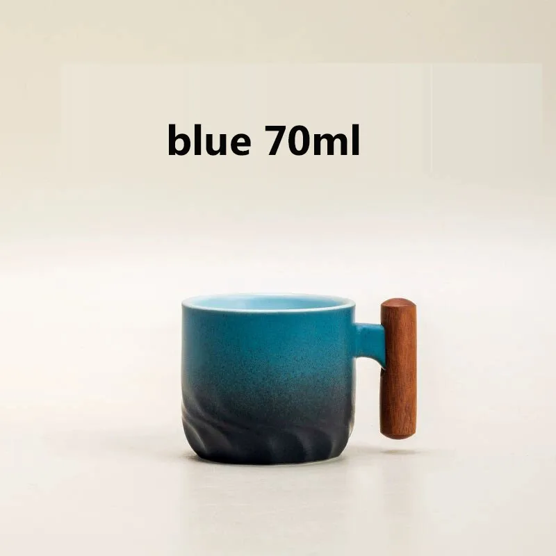 Handcrafted Vintage Coffee Mug with Wooden Handle