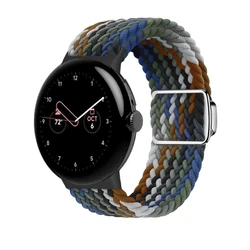 Breathable Nylon Braided Strap with Magnetic Buckle - Fabric Bracelet Watchband - Pixel Watch 4 - 3 41mm (09 Cowboy Colorful)