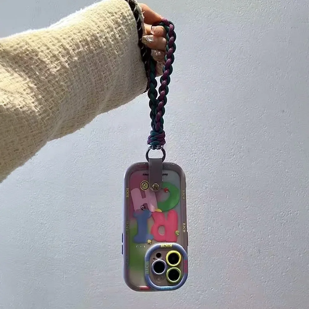 المعصم سلسلة الحبل قضية الهاتف آيفون 16 15 14 13 1...