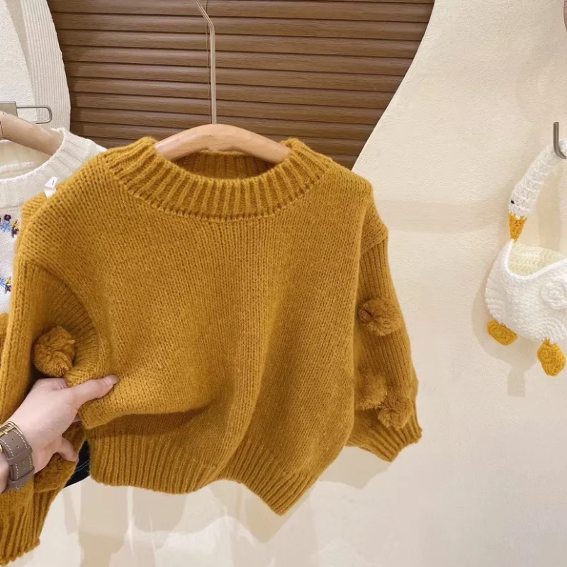 

Warm and Stylish Round Neck Sweater for Girls In Autumn and Winter Girls Clothes 2 To 8 Years Clothes for Girls