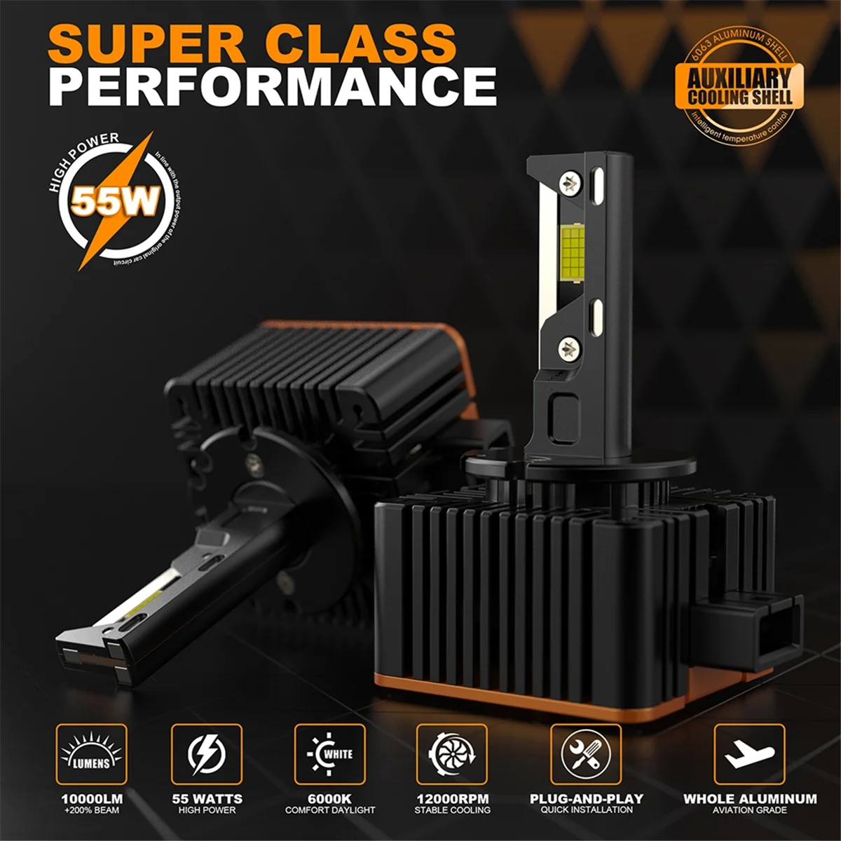 Car LED Headlight Bulb 1Pair/110W High Quality V31 LED for New D Series Car LED Headlight Bulb 10000LM 6500K D1/D1S 3-Copper Tubes