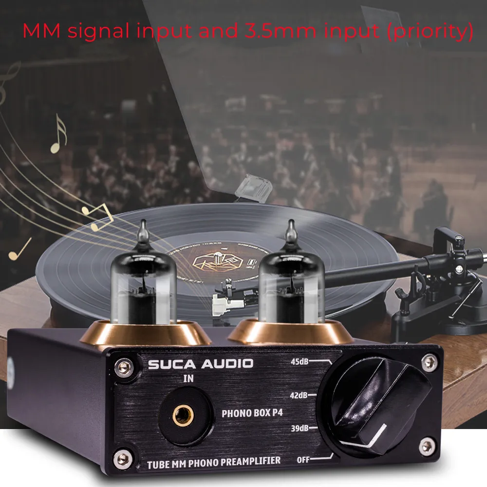 

MM vinyl record player tube phono amplifier AUX bile pre-stage HIFI fever moving magnetic phono amplifier