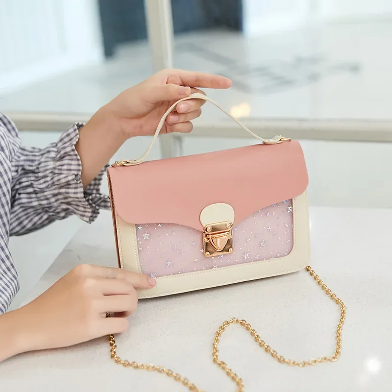 Women Mini Small Square Pack Shoulder Bag Fashion Star Sequin Designer Messenger Crossbody Bag Clutch Wallet Handbags Sac