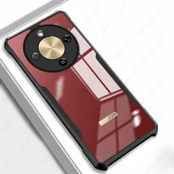 Transparent TPU Soft Edge Acrylic Shockproof Armor Protective Phone Case for Honor X70 5G (Black - 01)