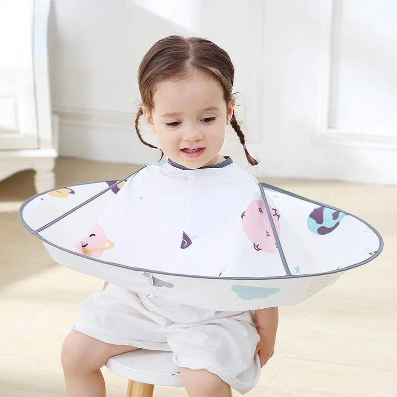 Kids Hair Cutting Cape Floral Animal Print Foldable Salon Apron Waterproof Hair Cutting Cloak Umbrella Capas Para Cortar Cabello