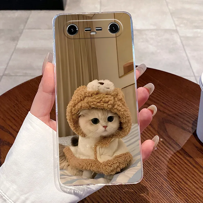 Aesthetic Cute Cat Transparent Soft Silicone Phone Case