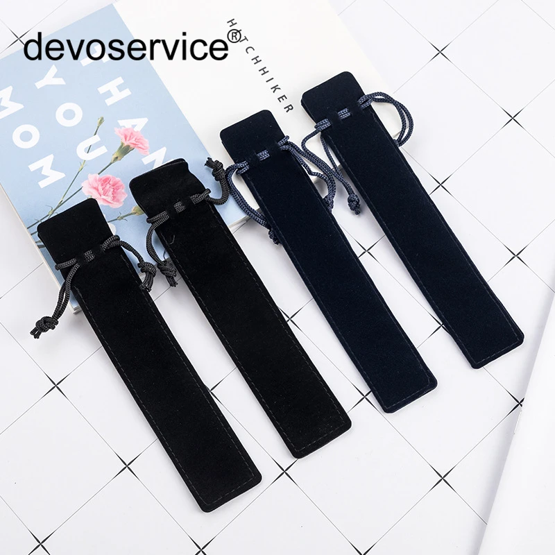 

5 Pcs/set Crystal Pen Flannel Pen Bag Double-sided Thickened Bunched Pen Bags Gift Pen Pencil Cases Packing Box School Supplies