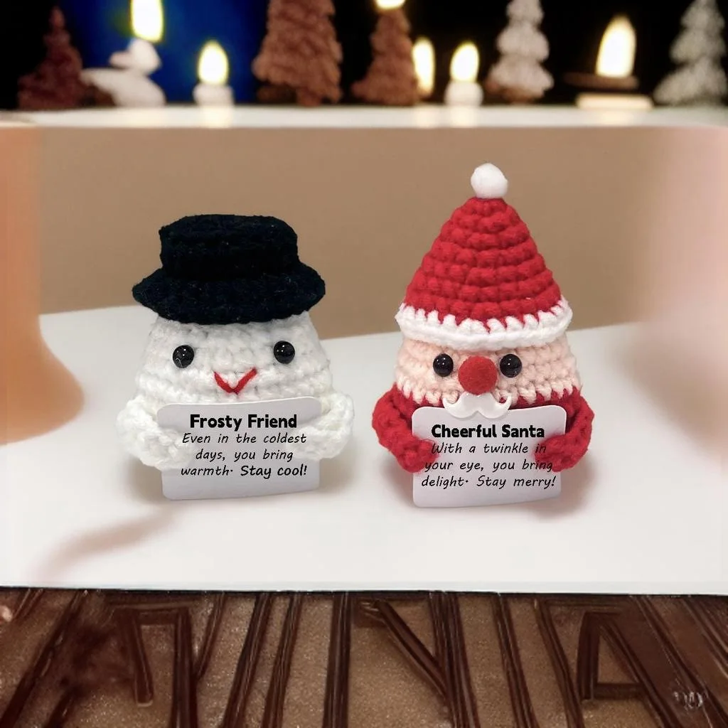 Halloween Ghost Cute Crochet Positive Energy Christmas Dolls Pocket Plush Knitted Doll Chrisrtmas Gifts Halloween Home Decor