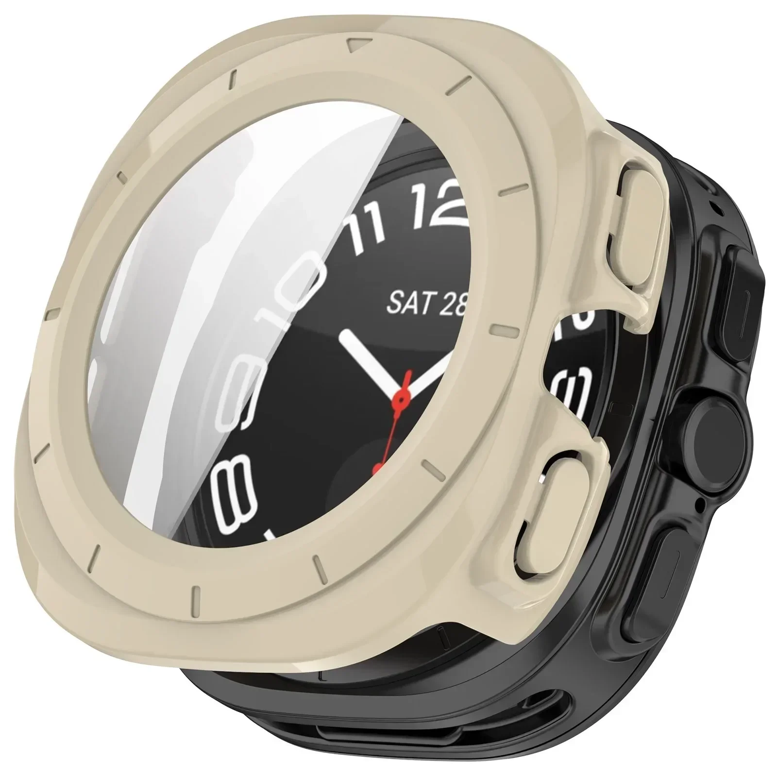 Premium Tempered Glass Waterproof Watch Case Cover - 47mm
