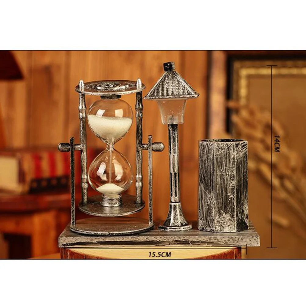 

Quicksand Street Lamp Pen Holder LED Night Light Hourglass Ornament Gifts