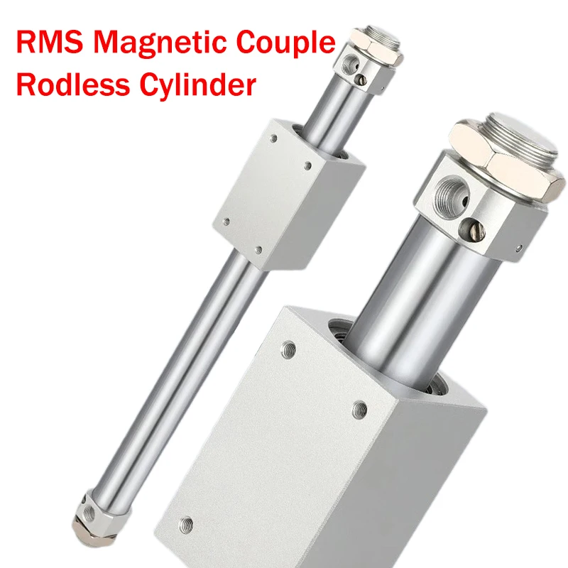 Rodless Cilindros Magnéticos Cilindro Pneumático Série Rms 10 mm 16 mm 20 mm 25 mm 32 mm 40 mm 50 mm 100 mm 150 mm 200 mm Curso 250 mm 300 mm
