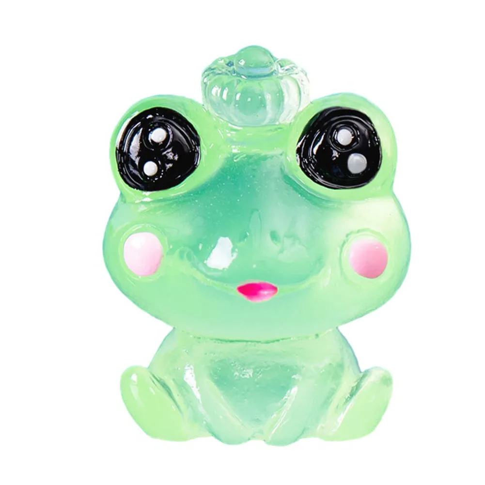 

Resin Crafts Desktop Ornaments Cute Luminous Frog Doll Decoration Accessories Glow at Night Multiple Combinations Available