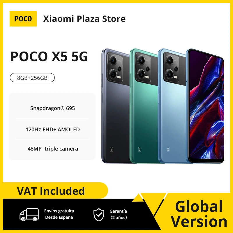 Teléfono Inteligente POCO X5 5G versión Global, Smartphone con Snapdragon 695, ocho núcleos, Pantalla AMOLED de 6,67 pulgadas, 120Hz, NFC, 33W, batería de 5000mAh, Phpne