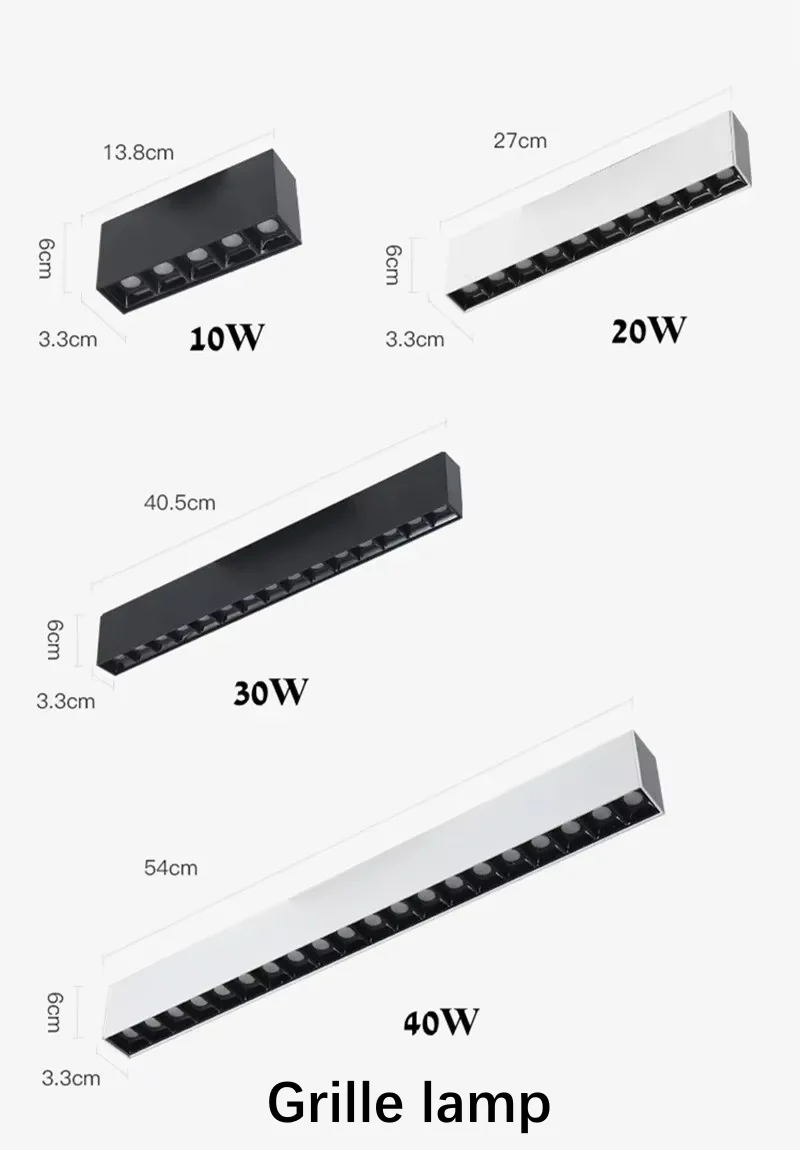 Anti-Glare Linear Surface Mounted Grille Line Lights 10W20W30W40W 110V 220V indoor Strip COB LED Ceiling Downlight and Spotlight led ceiling light,ceiling light,motion sensor ceiling lamp,industrial led lamp