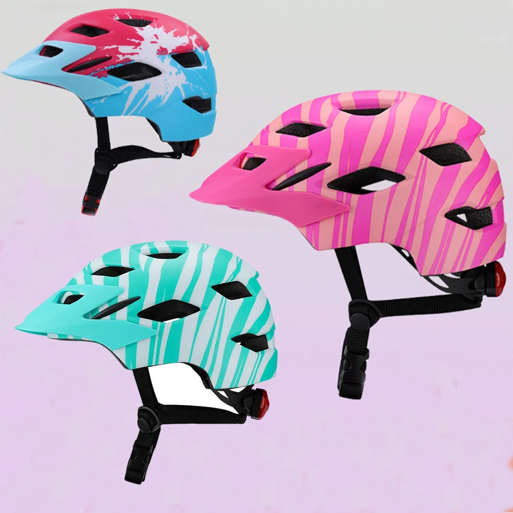 

Fashionable Children Cycling Helmet Children Sports Safety Bicycle Helmet Scooter Balance Bike Safety Cap with Taillights