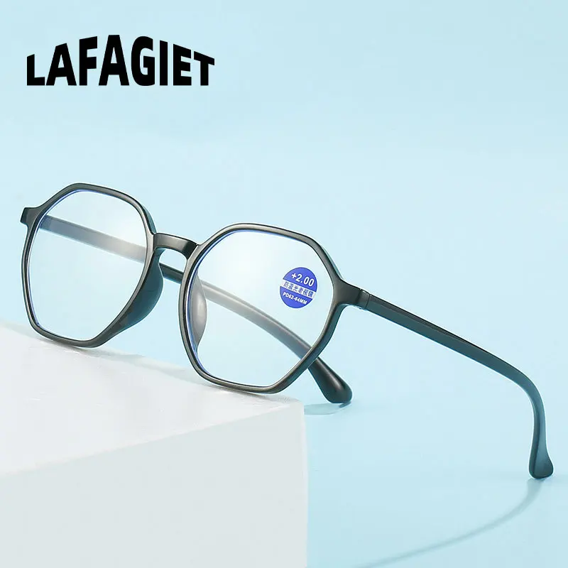 

New Fashion Transparent Polygon Reading Glasses Anti-Blue Light Anti-Fatigue Presbyopia Glasses Hd Neutral Eyeglasses+1.0 2.0