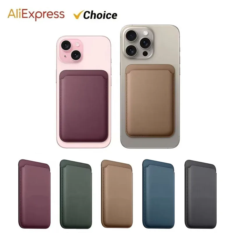 Официальный Тонкий тканый чехол-кошелек для карт для Apple iPhone 15 Pro Max Plus iPhone 14 13 12 Pro, сильный Магнитный кожаный чехол Magsafe