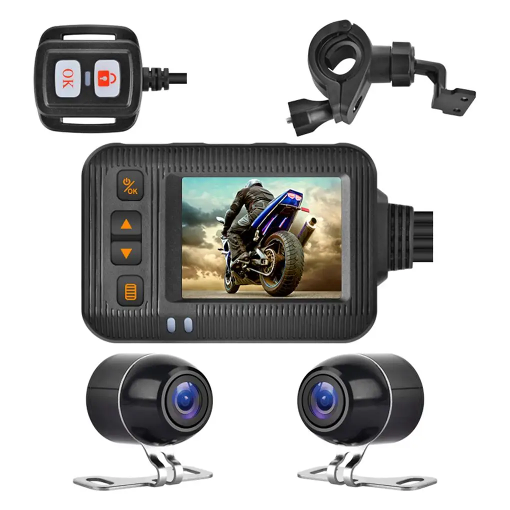 

Motorcycle Dash Cam 1080P Camera Bike Night Action Controller Cycling Vision Power Recorder Front & Rear Camera Video Recorder