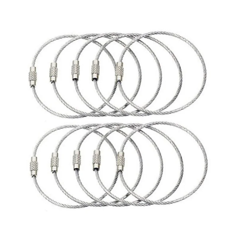 200pcs Stainless Steel Wire Ring/key Ring Wire Rope Wire Chain Key Chain Edc Accessories 5