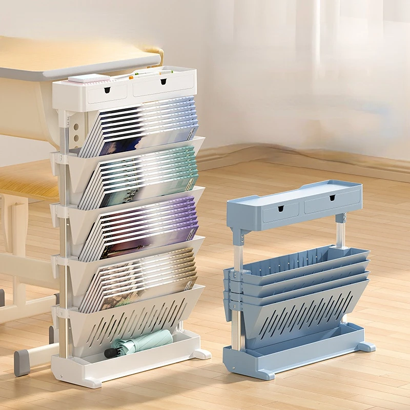

Retractable Office Data Storage Rack Side Of Student Desk Bookshelf Modern Simplicity Organization Portable Storage Box