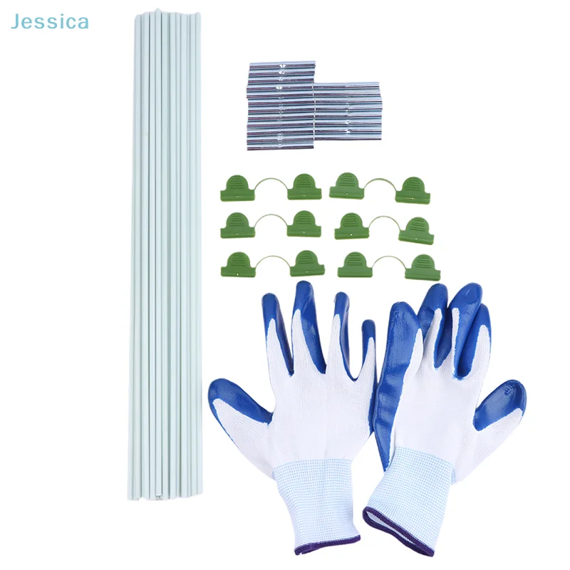 &hearts;Garden Plant Support Clips Set-Reusable Plastic Vine Clamps with Wire Stakes for Tomato, Cucumber & Climbing Plants