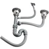 1Pc Sewer Pipe Single Double Groove Kitchen Bathroom Flexible Sink Drains Downcomer Wash Basin Plumbing Hose Pipe Tube Fittings 1