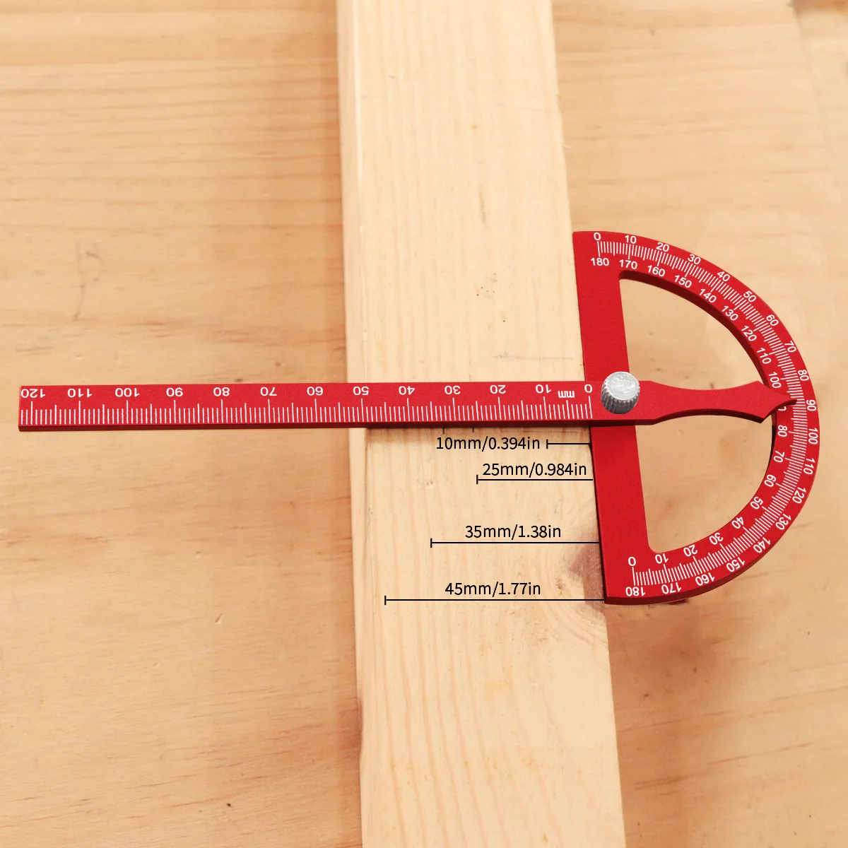 Aluminum Alloy Protractor Angle Ruler – Multifunctional Woodworking Marking Tool for High-Precision Angle Measurement & Layout 3