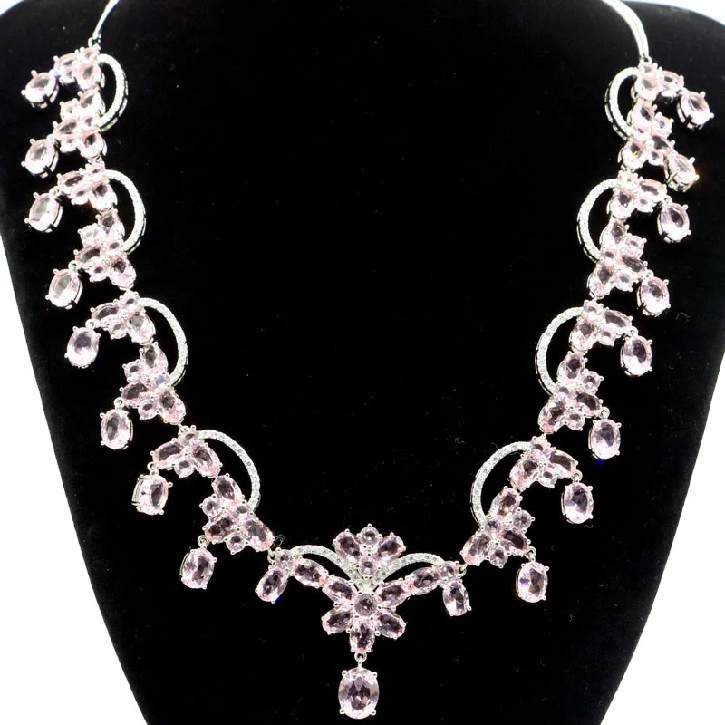 

Ожерелье женское из серебра с фианитом, 40x38 мм, 17-18, 5 каналов